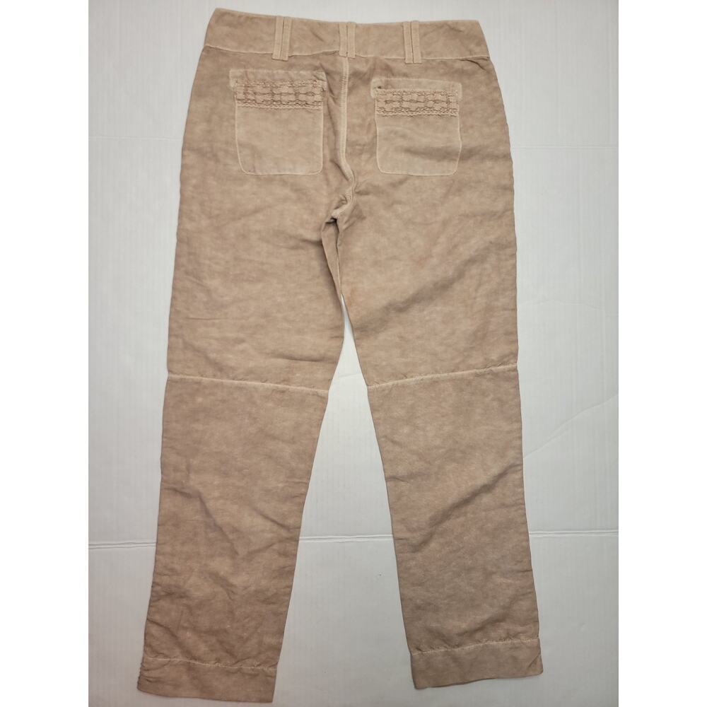 Sundance Pants Womens 6 Organia Lace Panel Linen Blend Relaxed Straight Bohemian - Picture 7 of 8